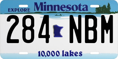 MN license plate 284NBM