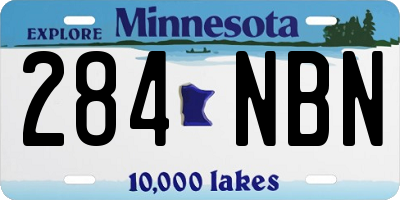 MN license plate 284NBN