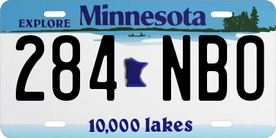 MN license plate 284NBO