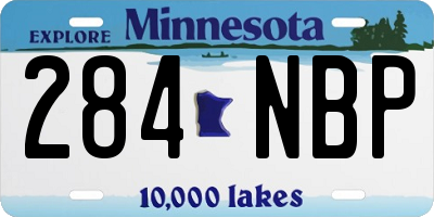 MN license plate 284NBP