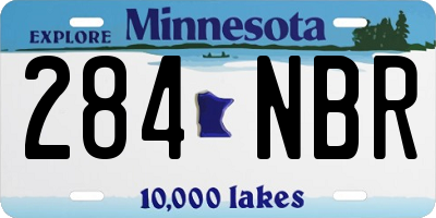 MN license plate 284NBR