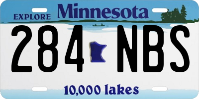 MN license plate 284NBS