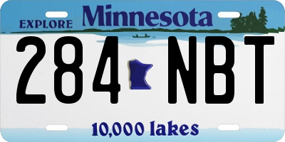 MN license plate 284NBT