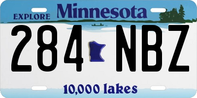 MN license plate 284NBZ