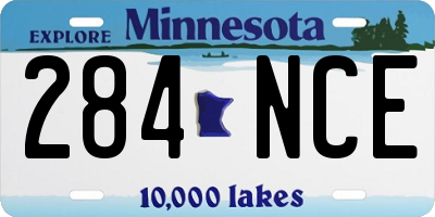 MN license plate 284NCE