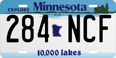 MN license plate 284NCF