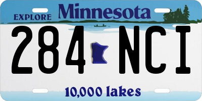 MN license plate 284NCI