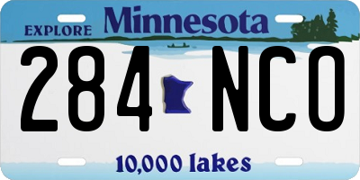 MN license plate 284NCO