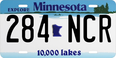 MN license plate 284NCR