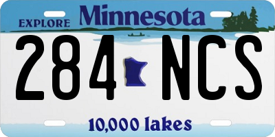 MN license plate 284NCS