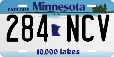MN license plate 284NCV