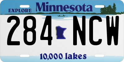 MN license plate 284NCW