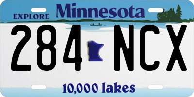 MN license plate 284NCX