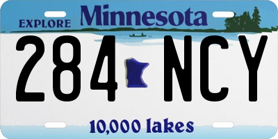 MN license plate 284NCY