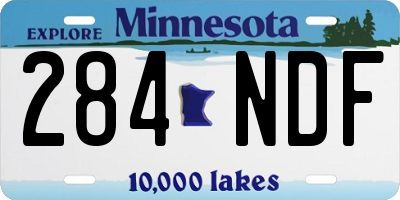 MN license plate 284NDF