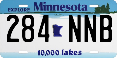 MN license plate 284NNB