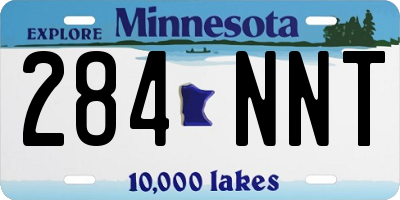 MN license plate 284NNT