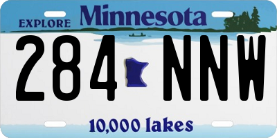 MN license plate 284NNW