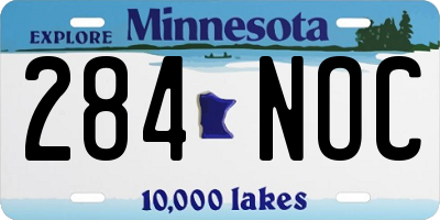 MN license plate 284NOC