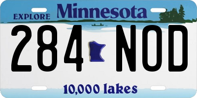 MN license plate 284NOD
