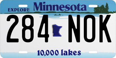 MN license plate 284NOK