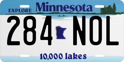 MN license plate 284NOL
