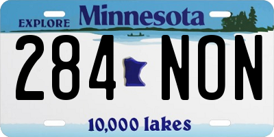 MN license plate 284NON