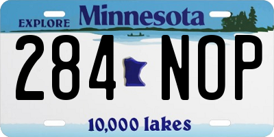 MN license plate 284NOP