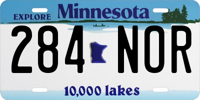 MN license plate 284NOR