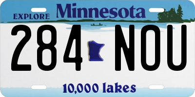 MN license plate 284NOU