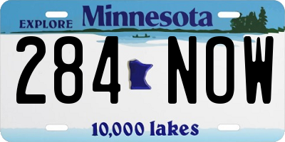 MN license plate 284NOW