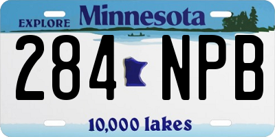 MN license plate 284NPB