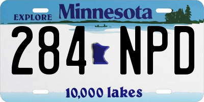 MN license plate 284NPD