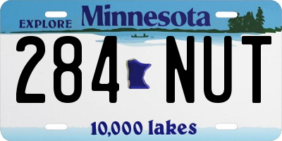 MN license plate 284NUT