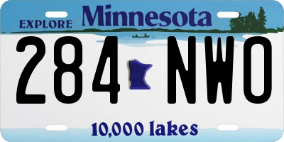 MN license plate 284NWO