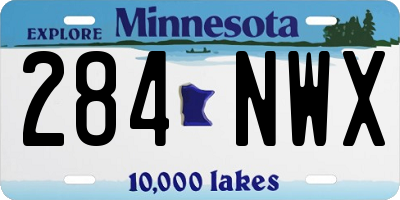 MN license plate 284NWX