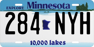 MN license plate 284NYH