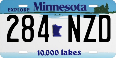 MN license plate 284NZD