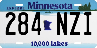 MN license plate 284NZI