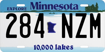 MN license plate 284NZM