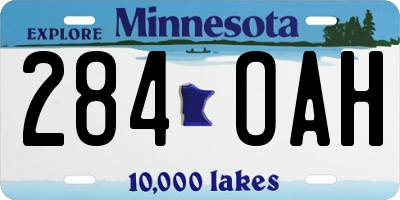 MN license plate 284OAH