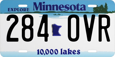 MN license plate 284OVR