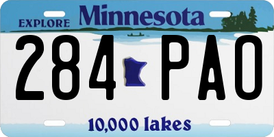 MN license plate 284PAO