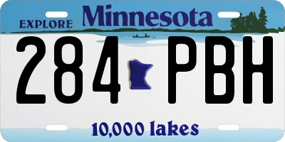 MN license plate 284PBH