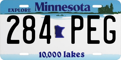 MN license plate 284PEG