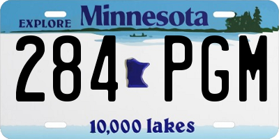 MN license plate 284PGM