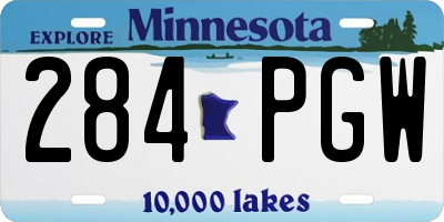 MN license plate 284PGW