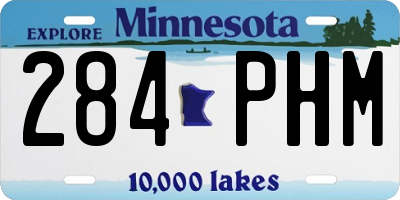 MN license plate 284PHM