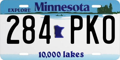 MN license plate 284PKO