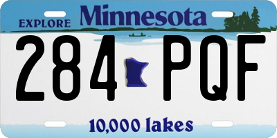 MN license plate 284PQF